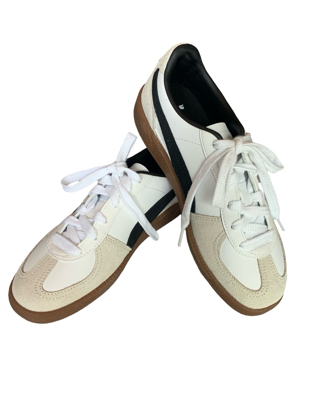 🆕 Puma Palermo Sneakers Suede Leather Low Profile Athleisure White Black 8